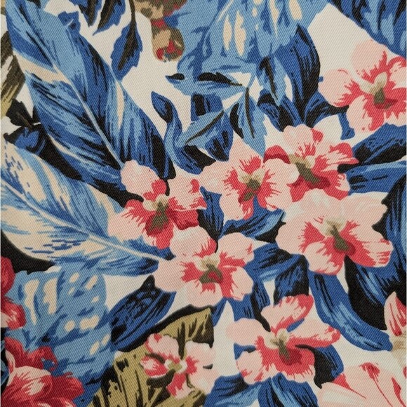 J. Crew Blue Pink Green Tropical Floral Stretch Cotton Chino Shorts Plus Size 14 - Picture 3 of 9